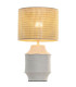 Table Lamp green ceramic and beige linen Lampshade 38x38x71cm