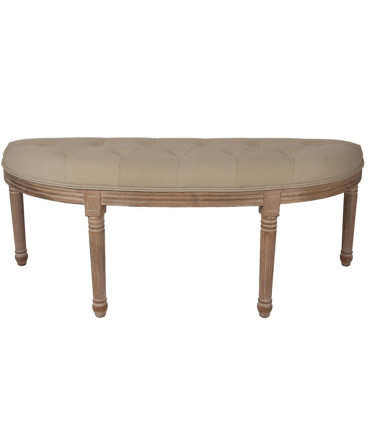 Bench Classic Wood and beige 110x36x47cm