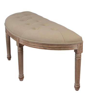 Bench Classic Wood and beige 110x36x47cm