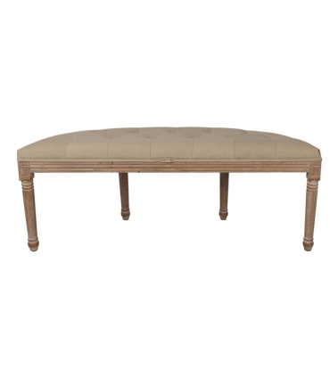 Bench Classic Wood and beige 110x36x47cm