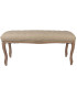 Banquette capitonnée classique bois et tissu beige 112x36x50cm