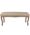 Bench Classic Wood and beige 112x36x50cm
