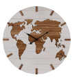 Grande horloge murale en bois monde 60x60x4cm