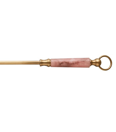 Shoehorn brass and pink marble 54cm