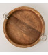 Plateau présentation rond en bois de manguier 45x45x7cm