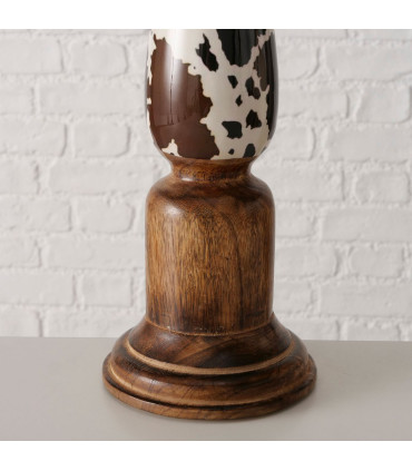 Grand bougeoir en bois de manguier montana 12.5x12.5x45cm