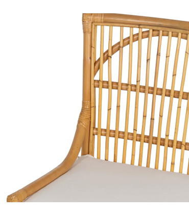 Chaise de jardin en bambou avec coussin 57x57x90cm