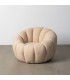 Fauteuil design en tissu tweed gris 78x79x77cm