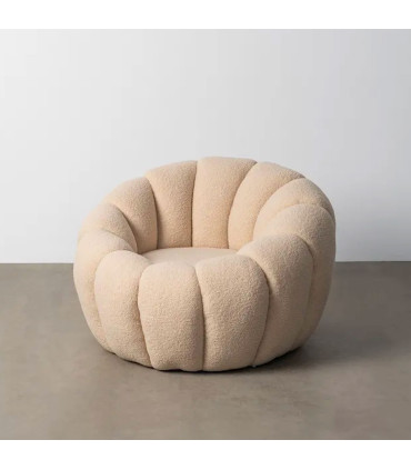 Fauteuil design en tissu tweed gris 78x79x77cm