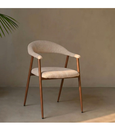 Chair tissue beige and green 56.5x56x74.5cm