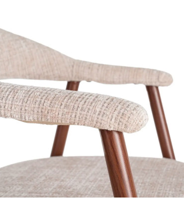 Chaise design tissu imprimé beige et vert 56.5x56x74.5cm