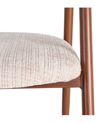 Chaise design tissu imprimé beige et vert 56.5x56x74.5cm