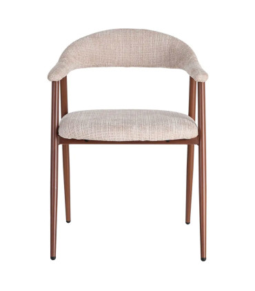Chaise design tissu imprimé beige et vert 56.5x56x74.5cm