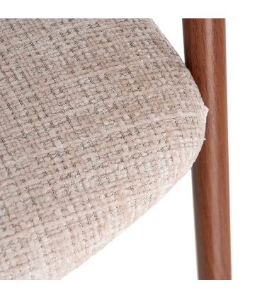 Chaise design tissu imprimé beige et vert 56.5x56x74.5cm