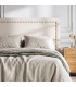 Tête de lit classique tissu beige clouté 165x7x130cm