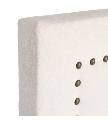 Tête de lit classique tissu beige clouté 165x7x130cm