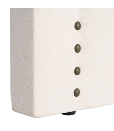 Tête de lit classique tissu beige clouté 165x7x130cm