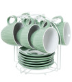 Set of 6 cups green ceramic  207ml