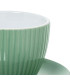 Set de 6 tasses céramique verte avec support métal blanc 207ml