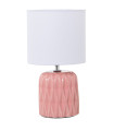 Table Lamp pink ceramic and beige lampdshade 17x17x30cm