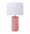 Table Lamp pink ceramic and beige lampdshade 25x25x42cm