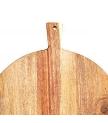 Planche à découper ronde en bois d'acacia 33x33x40cm