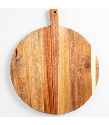 Planche à découper ronde en bois d'acacia 33x33x40cm