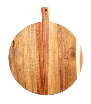 Planche à découper ronde en bois d'acacia 33x33x40cm