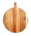 Planche à découper ronde en bois d'acacia 33x33x40cm
