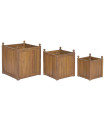 Set of 3 plant Pots acacia wood 40x40x46cm
