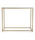Console 2 plateaux effet bois et métal noir 106x35x81cm