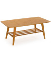 Table basse bambou rectangulaire 2 plateaux 100x40x40cm