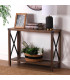 Console bois et métal noir 2 plateaux 100x35x76cm