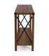 Console bois et métal noir 2 plateaux 100x35x76cm