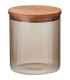 Kitchen smoked Glass Jar acacia Lid 950ml
