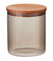 Kitchen smoked Glass Jar acacia Lid 950ml