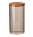 Kitchen smoked Glass Jar acacia Lid 1800ml