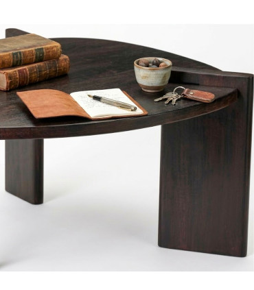 Table d'appoint ronde effet pierre 40x40x35cm
