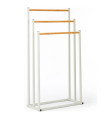 White metal and bamboo towel holder 45x23x85cm