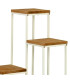 Plant Pot Stand white and wood 34x34x67cm