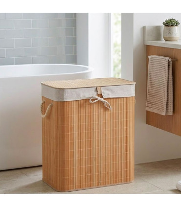 Laundry Basket Bamboo 50x30x60cm