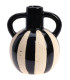 Set de 2 vases en céramique terracotta, beige et noir 15.5x12.5cm