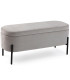 Banc coffre tapissé gris clair 95x36x43cm