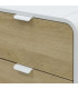Table de chevet bois et blanc 48x40x55cm