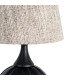 Table Lamp black wood and beige lampshade 24x24x47.5cm