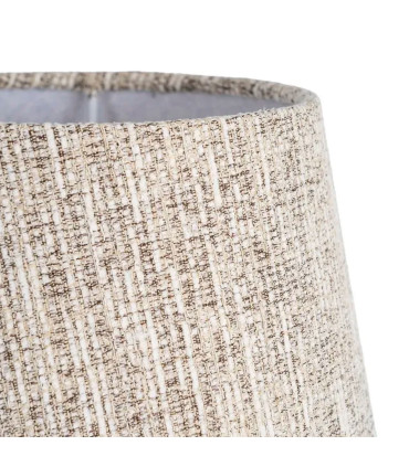Lampe à poser bois noir et abat-jour tissu beige 24x24x47.5cm