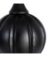 Lampe à poser bois noir et abat-jour tissu beige 24x24x47.5cm