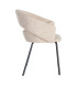 Fauteuil design tissu beige et métal noir 59x61x82cm