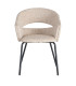 Fauteuil design tissu beige et métal noir 59x61x82cm