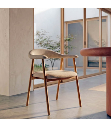 Chair tissue beige and green 56.5x56x74.5cm